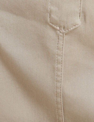 Jupe trapèze réversible longueur genou vert olive femme