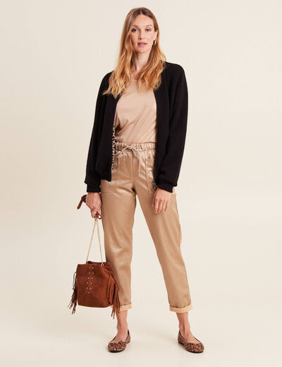 Gilet réversible manches longues noir femme
