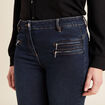Jean ajusté taille basculée denim brut femme