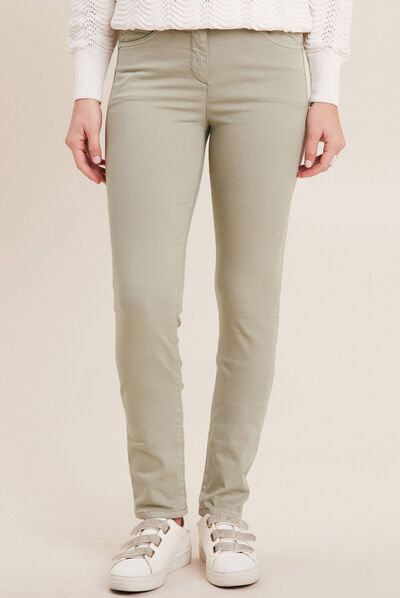 Pantalon léger taille standard long vert clair femme