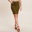 Jupe droite vert olive femme
