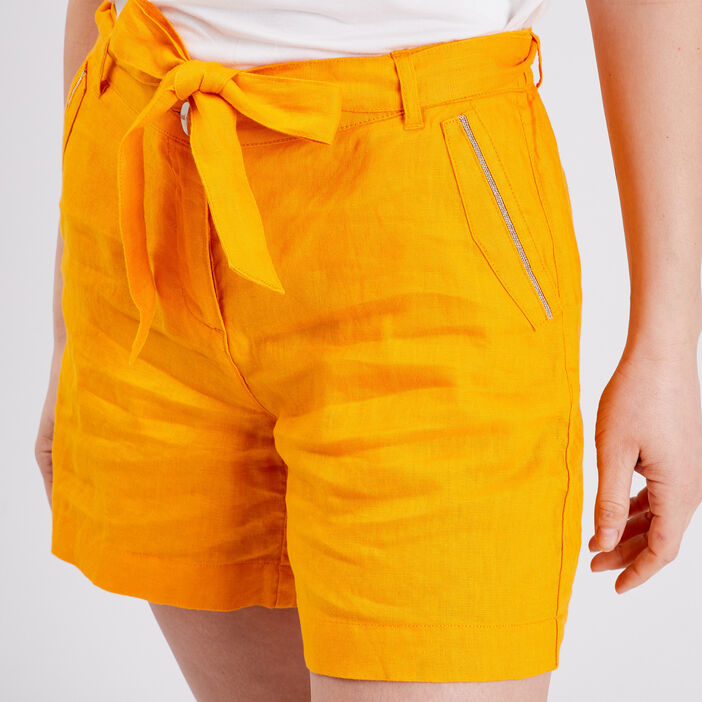 Short paperbag jaune foncé femme