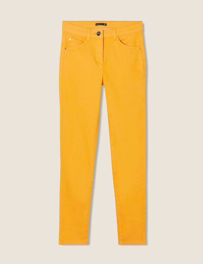 Pantalon léger taille standard 7/8ème jaune or femme