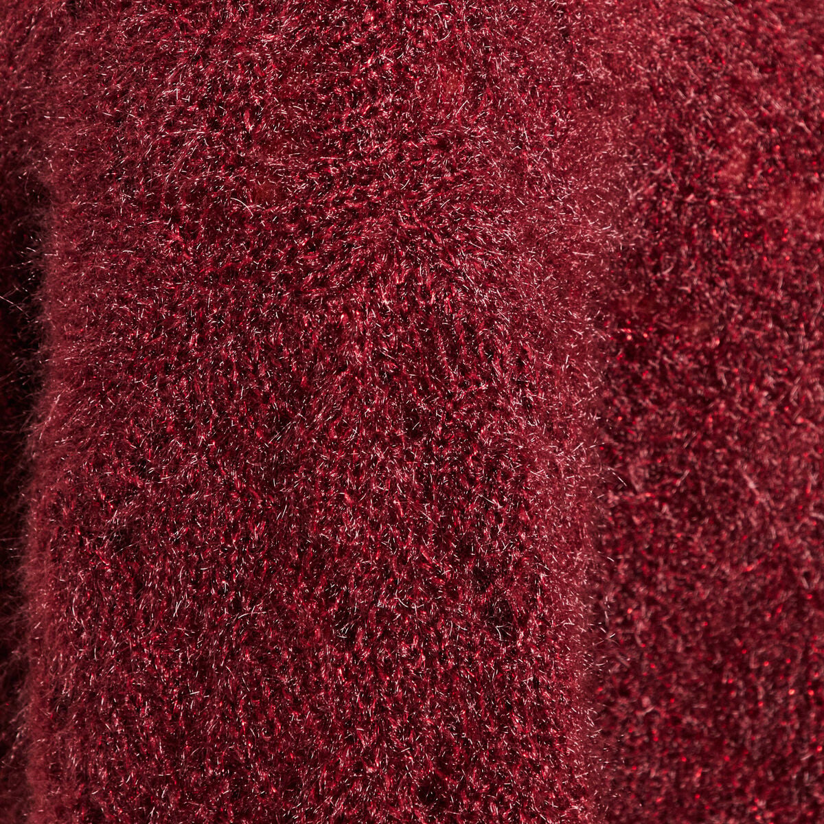 Pull manches longues ajour&eacute; bordeaux femme
