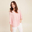 blouse fluide manches 3/4 rouge femme