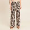 Pantalon large taille haute noir femme