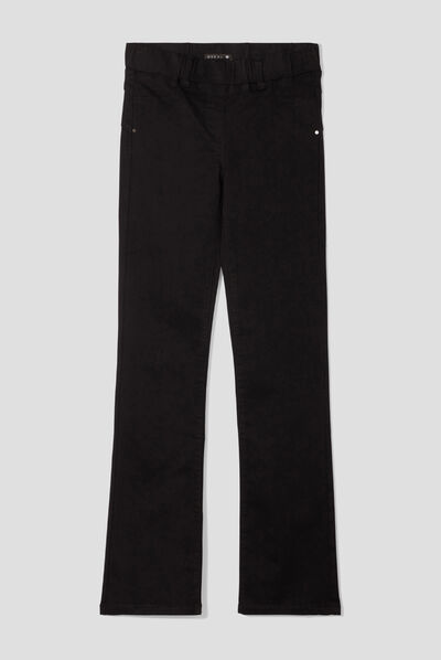 Pantalon tregging bootcut noir femme
