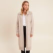 Gilet manches longues avec poches creme femme