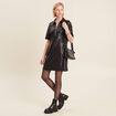 Robe droite simili cuir noir femme