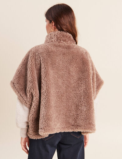 Poncho taupe femme