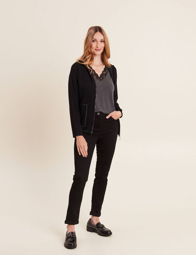 T-shirt thermo-douceur manches longues gris foncé femme