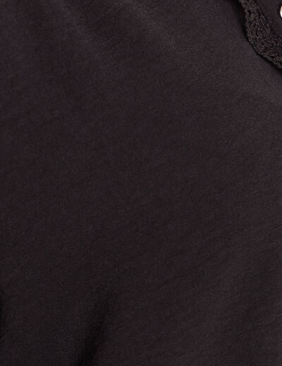 Chemise fluide manches longues dentelle noir femme