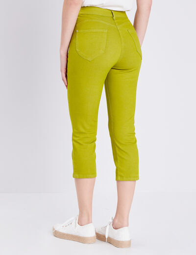 Pantacourt magique Le L&eacute;ger coupe droite vert olive femme