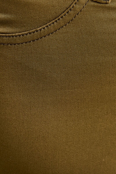 Pantalon enduit réversible couleur bronze femme