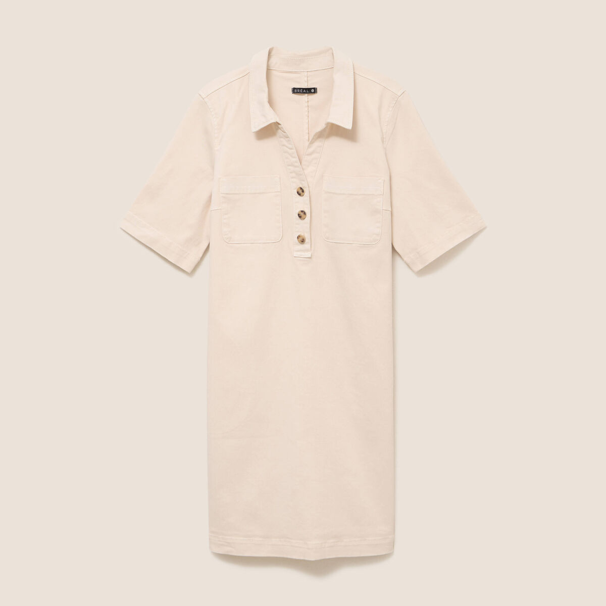 Robe courte en coton ivoire femme
