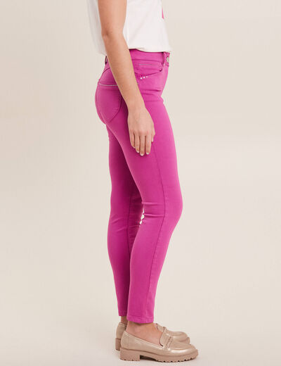 Pantalon ajusté taille haute violet femme