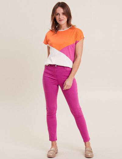 Pantalon ajusté taille haute violet femme