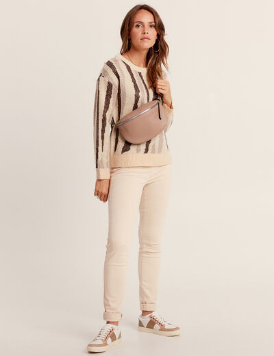 Pull manches longues blanc femme