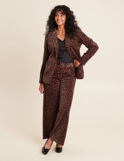Veste tailleur velours marron femme