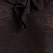 Blouse col v manches longues noir femme