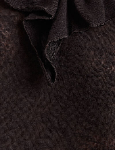 Blouse col v manches longues noir femme