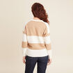 Pull manches longues col en V sable femme