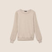 Pull cintr&eacute; col rond manches longues couleur or femme