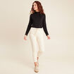 Pantalon jogging velours ivoire femme