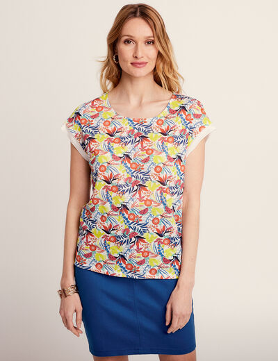 T-shirt manches courtes multicolore femme