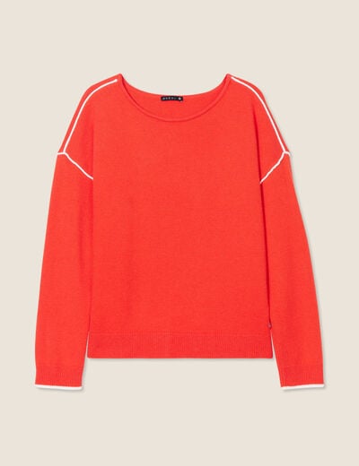 Pull manches longues orange foncé femme