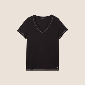 T-shirt manches courtes noir femme