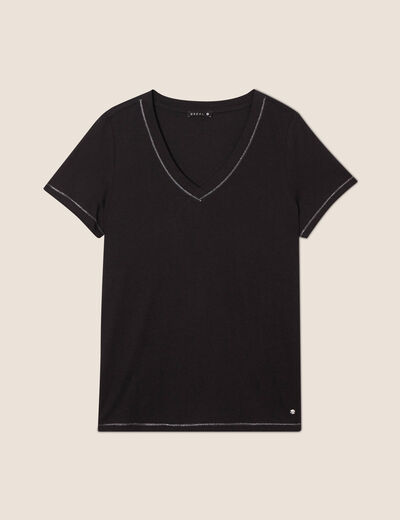 T-shirt manches courtes noir femme