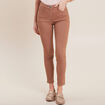Pantalon léger taille standard 7/8ème marron femme