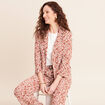 Veste longue droite col tailleur orange femme