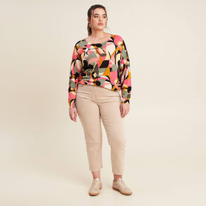 Pull manches longues multicolore femme