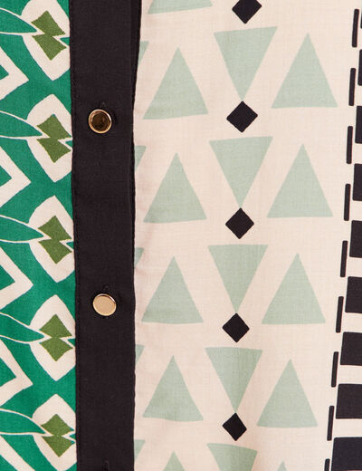 Chemise fluide manches longues vert femme