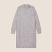 Robe pull droite col montant gris clair femme