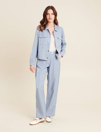 Veste boutonnée bleu clair femme