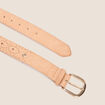 Ceinture clous et oeillets camel femme