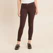 Pantalon léger taille standard 7/8ème marron foncé femme