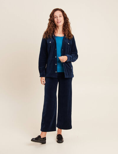 Pull manches longues bleu canard femme