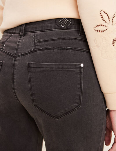 Jean large 7/8ème denim gris femme