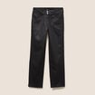 Pantalon enduit noir femme