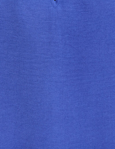 Blouse manches courtes bleu fonc&eacute; femme