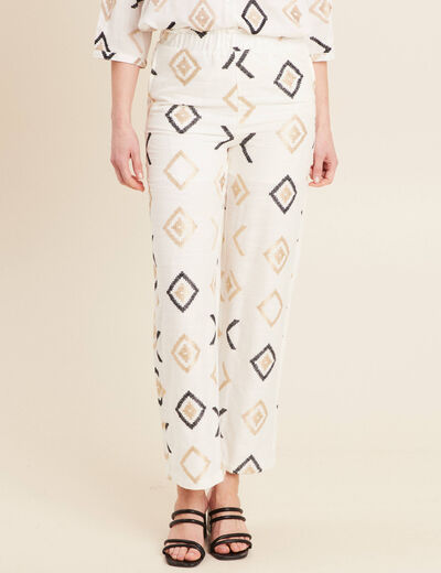 Pantalon droit blanc femme blanc femme