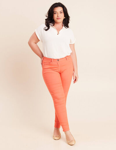 Pantalon magique Le L&eacute;ger coupe ajust&eacute;e orange fluo femme