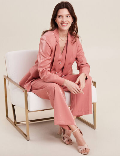 Pantalon flou irisé terracotta femme