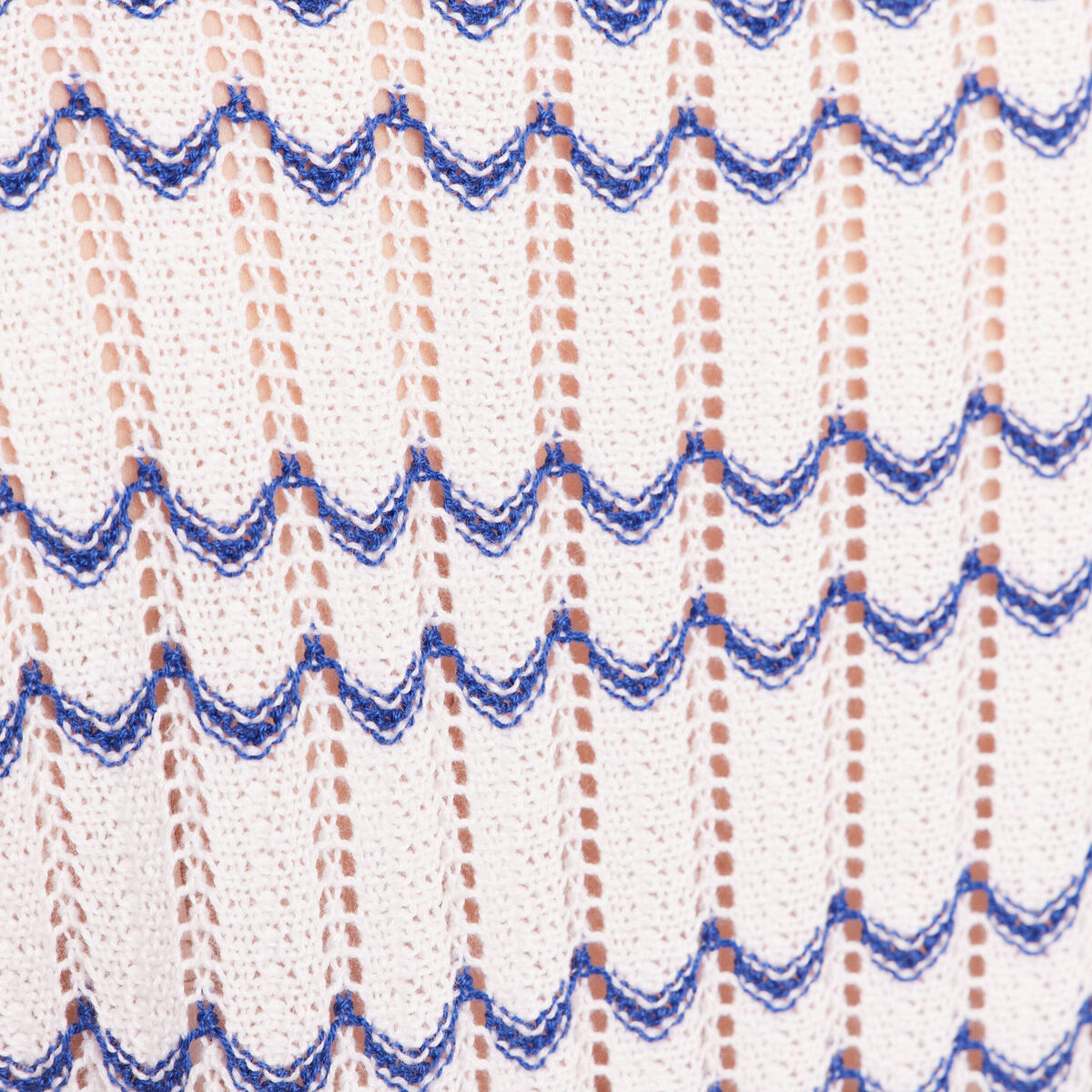 Pull col rond manches courtes bleu femme