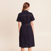 Robe jean &eacute;vas&eacute;e col chemise denim brut femme