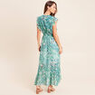 Robe longue portefeuille vert femme